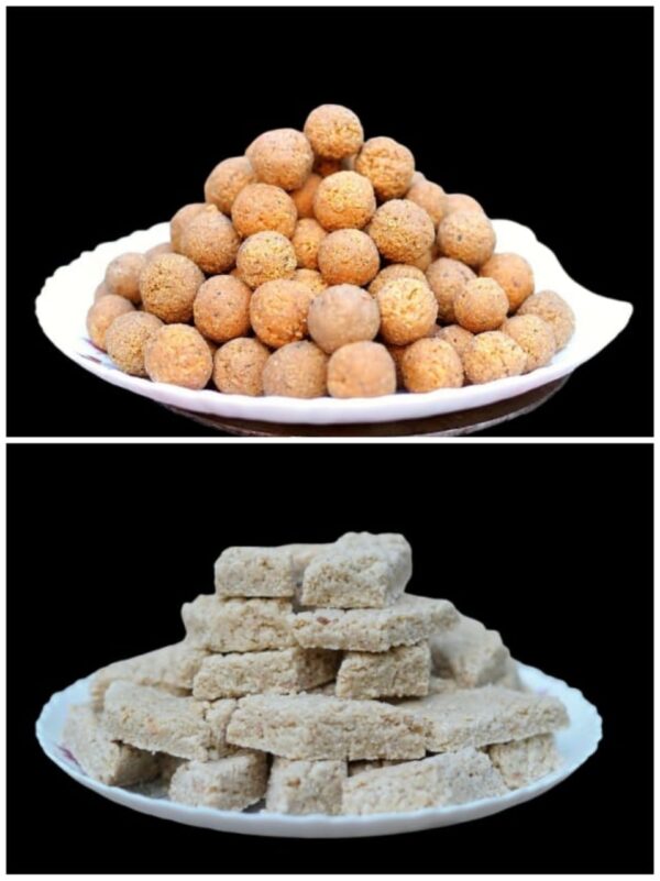 ৫০০ গ্রাম তক্তি + ৫০০ গ্রাম নাড়ু